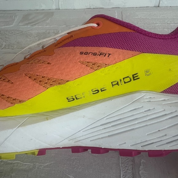 Salomon Sense Ride 5 Women's 7 Trail Running Shoes Orange Pink Birds of Paradise - Picture 11 of 13